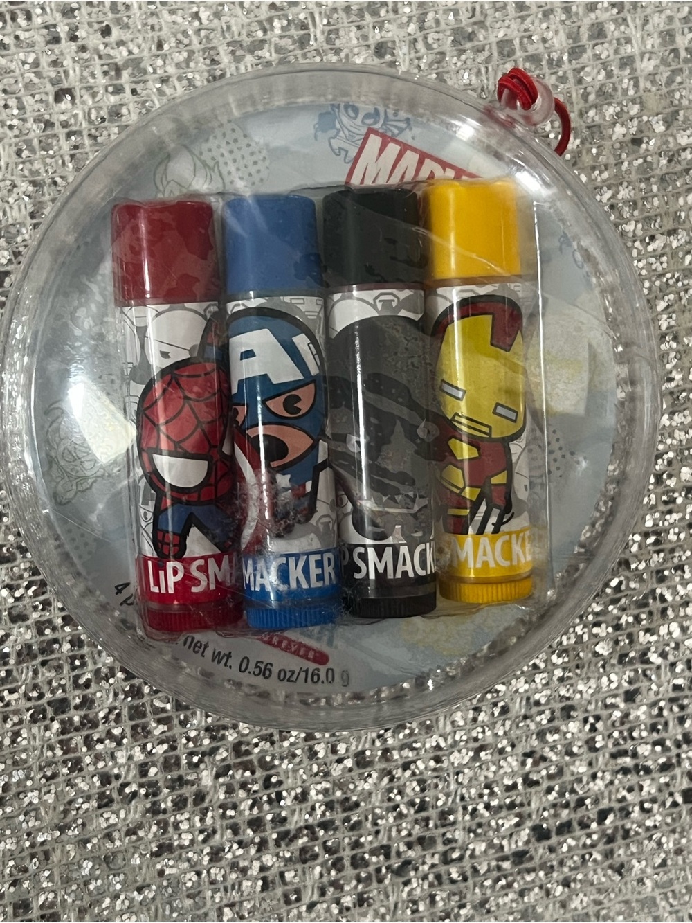 Marvel Lip Smacker 4-Piece Lip Balm Ornament Set Spider-Man Iron Man